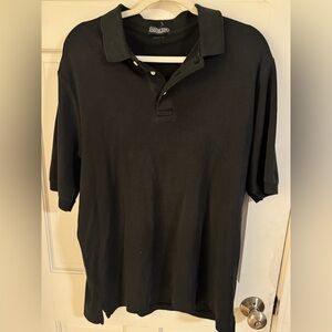 Lands' End Men's Black Short-Sleeve Polo Shirt
